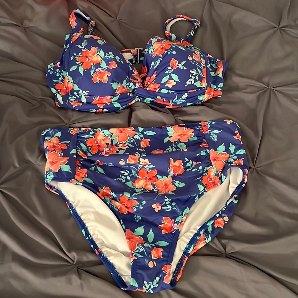 Floral High Waisted Bikini